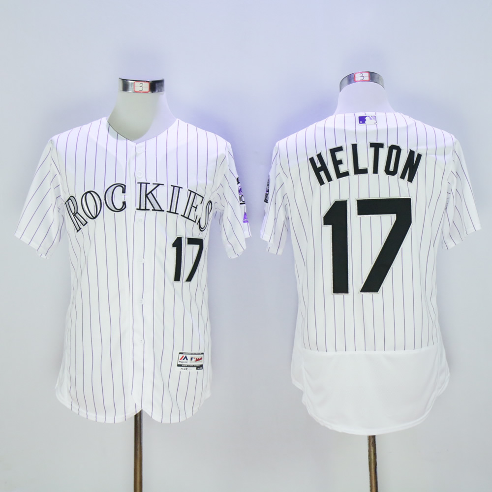 Men Colorado Rockies #17 Helton White MLB Jerseys->colorado rockies->MLB Jersey